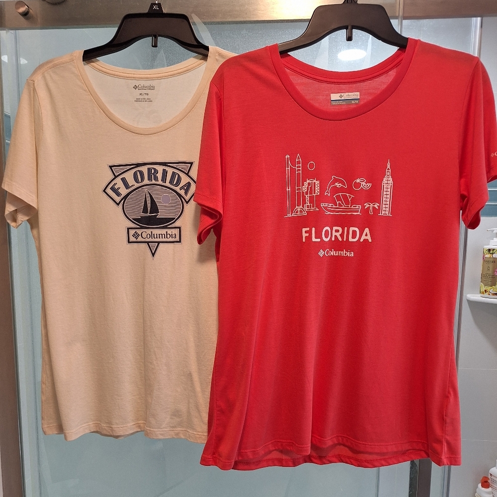 Columbia Women's Orange Florida Graphic Tee with Cream Graphic Tee Duo